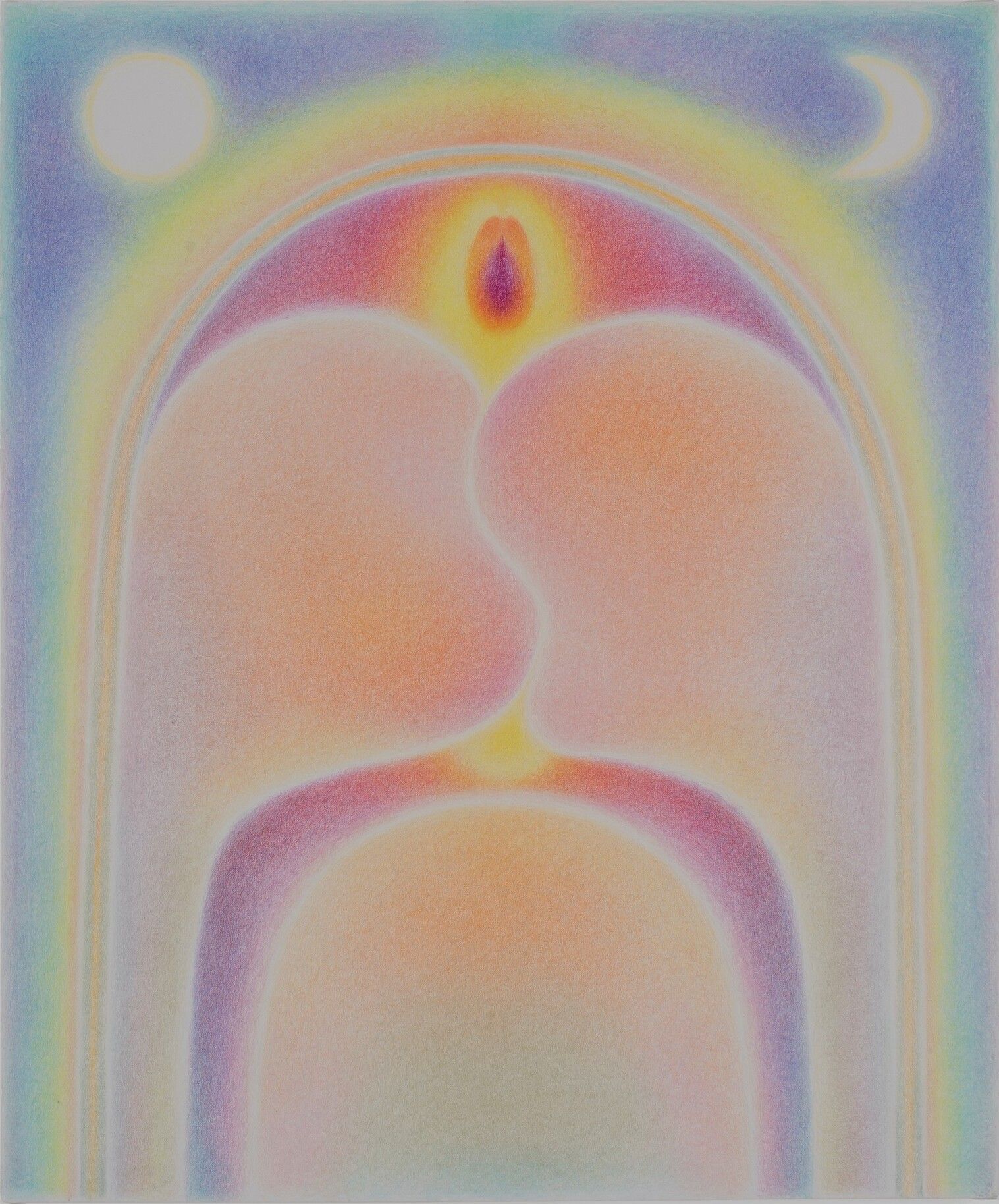 Lorelei I, Color pencil on paper mounted on board, 2023