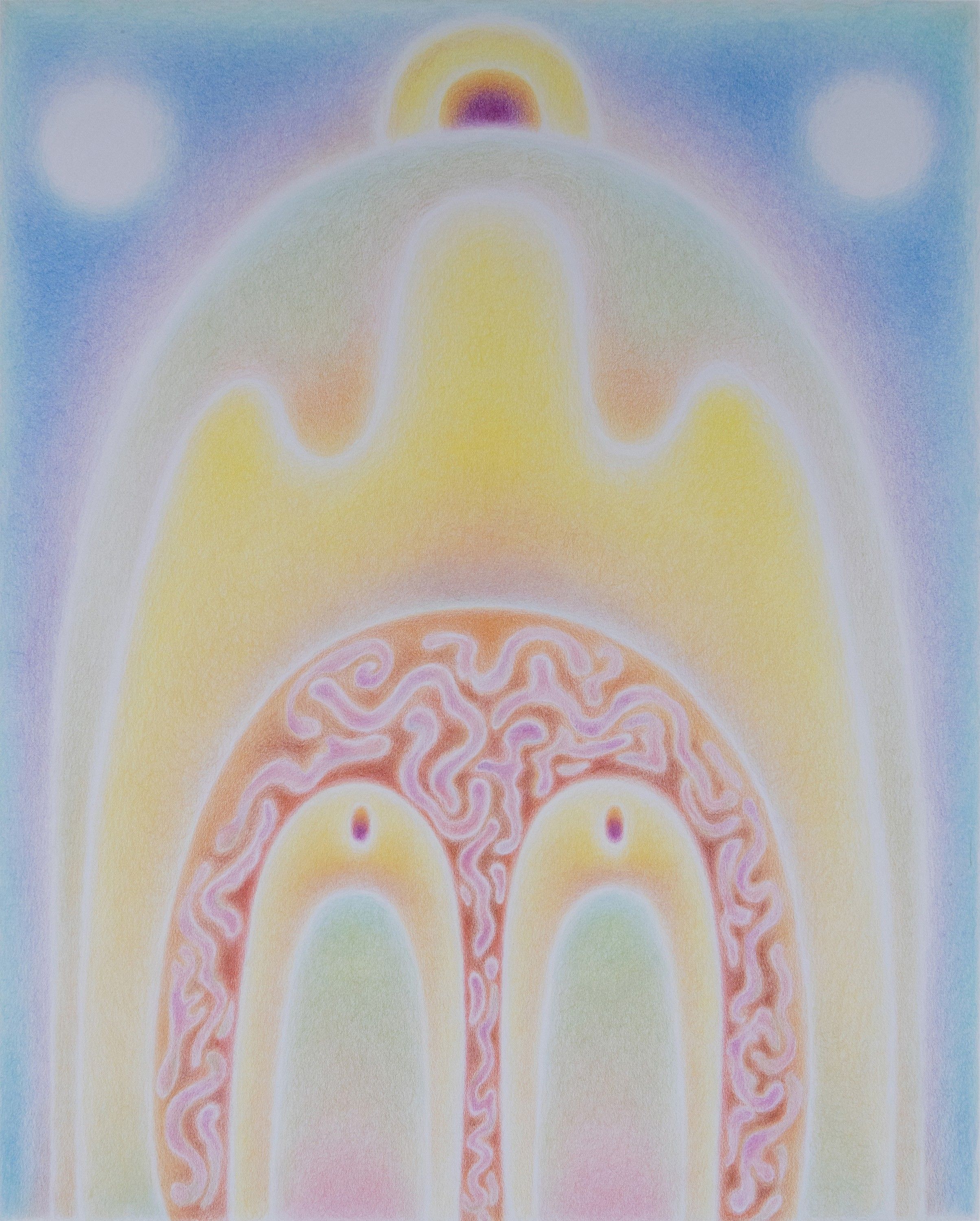 Lorelei II, Color pencil on paper mounted on board, 2024