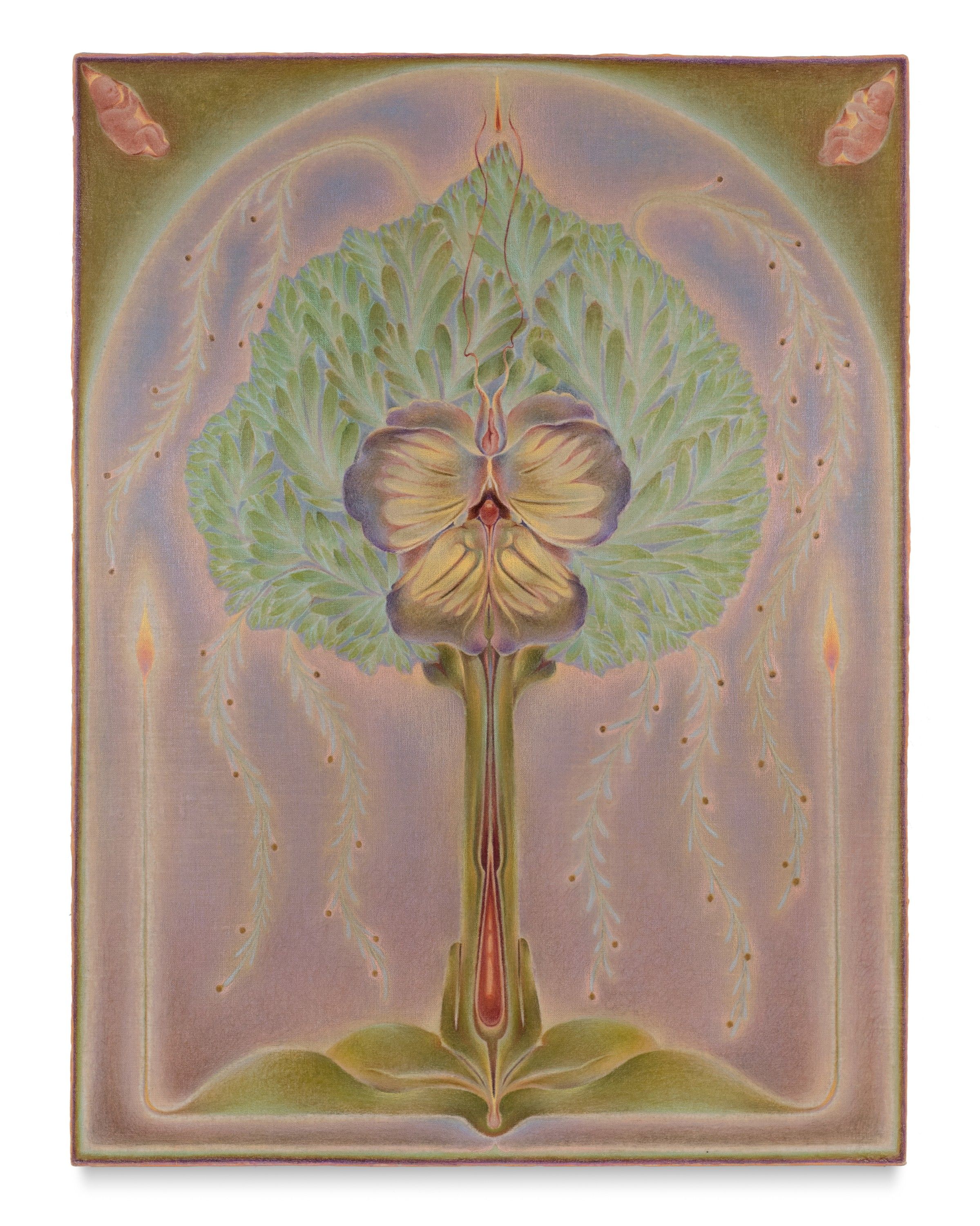 Portrait II, Oil and color pencil on linen over panel, 2025