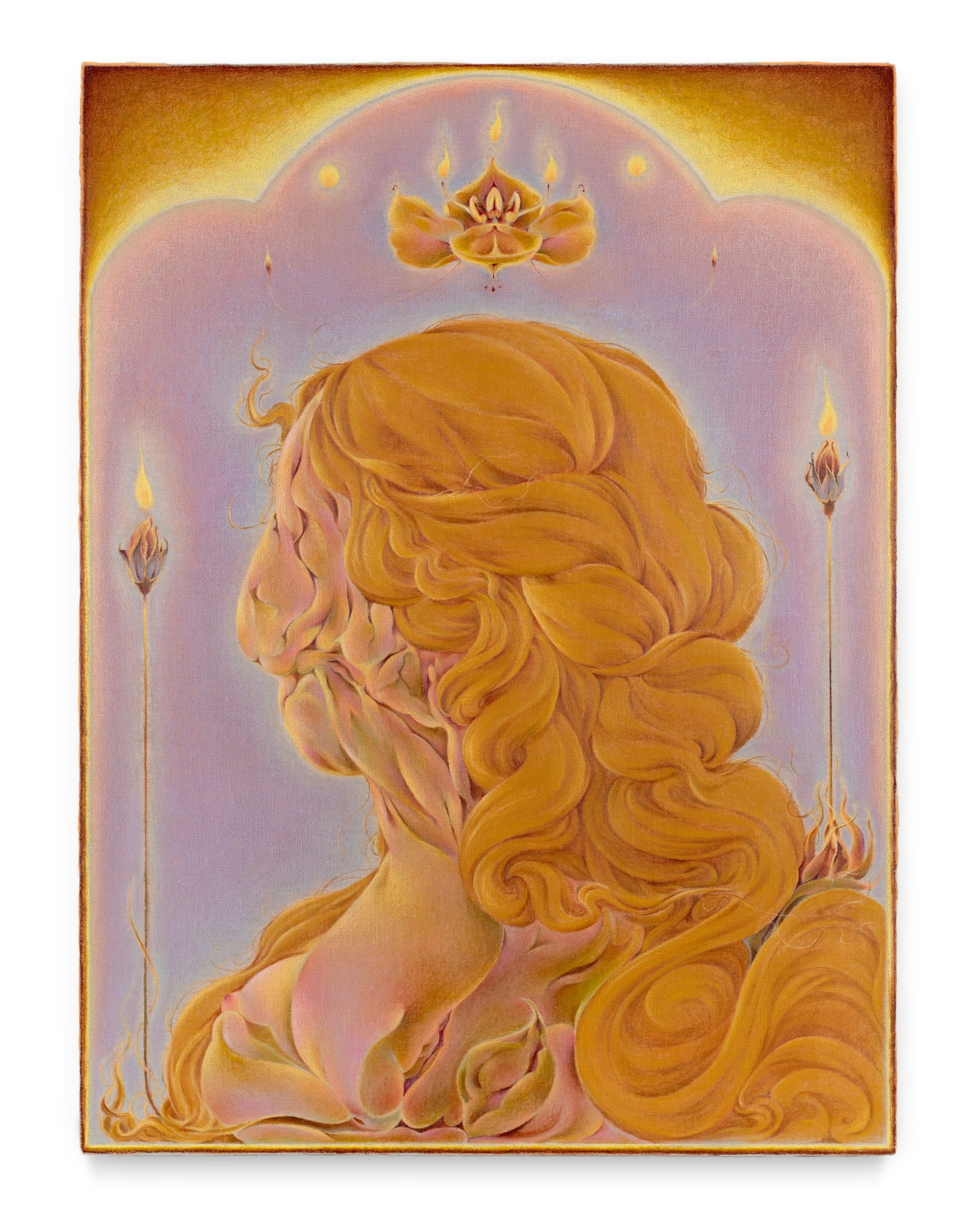 Portrait V, Oil and color pencil on linen over panel, 2025